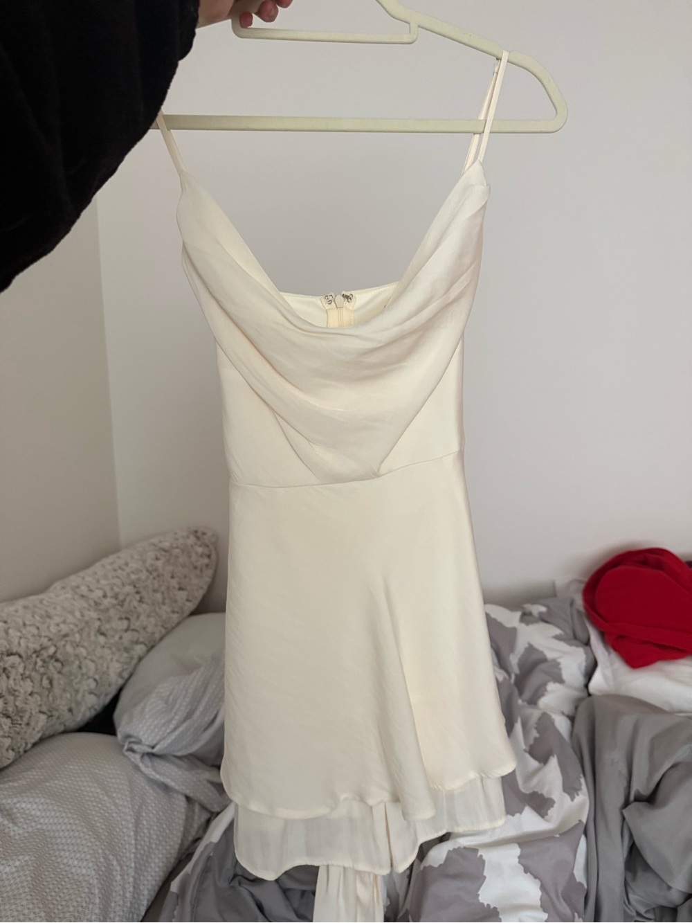 Altar'd State Ivory Cowl Neck Mini Slip Dress
